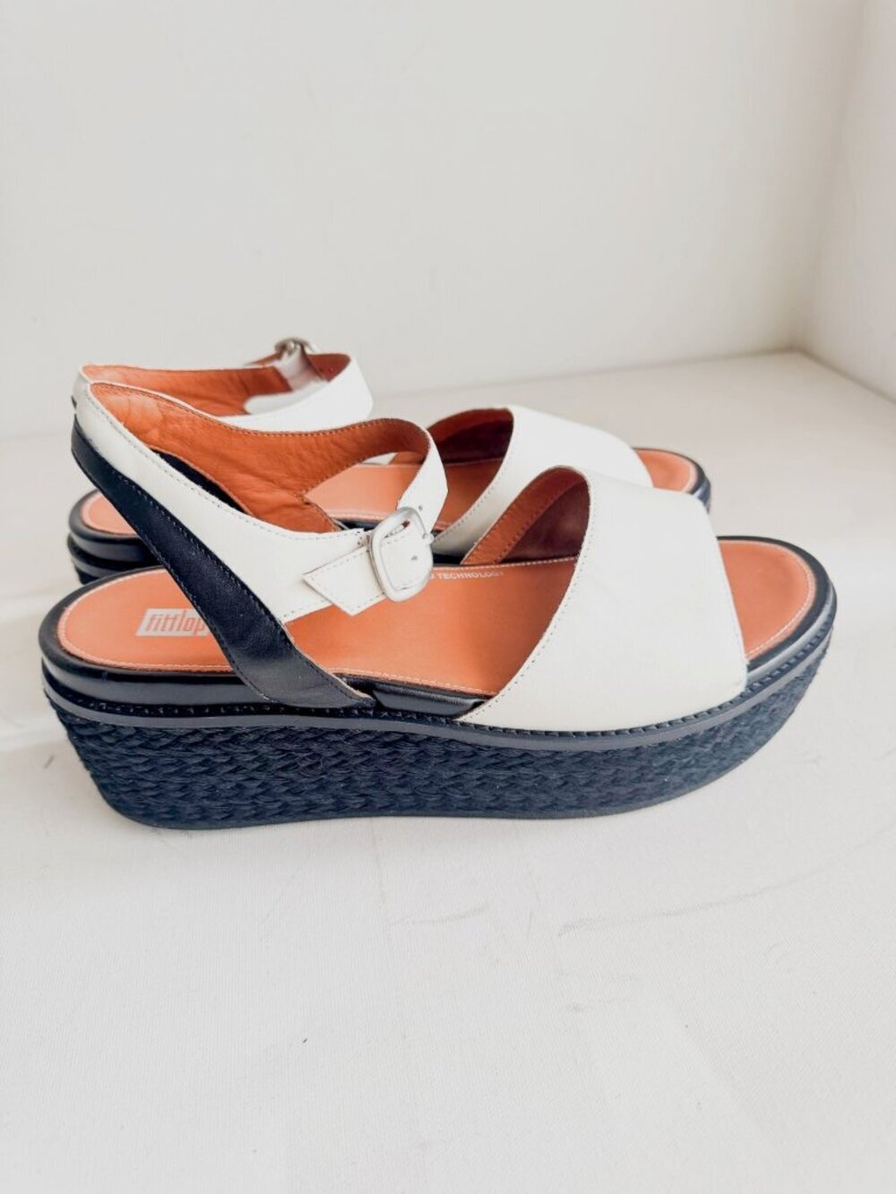 FITFLOP ELOISE ESPADRILLE LEATHER BACK STRAP WEDGE SANDAL 11